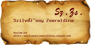 Szilvássy Zseraldina névjegykártya